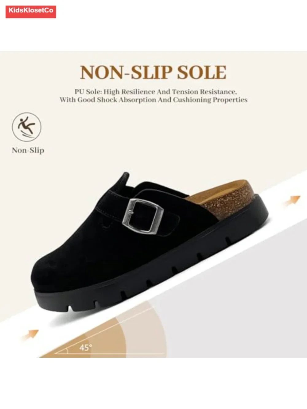 Genuine Leather Platform Clogs for Kids Memory Foam Arch Support Non-Slip Mules